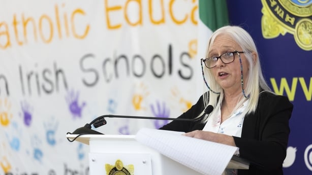 Jackie Fox at the launch marking the addition of a new lesson on Coco's Law to An Garda Síochána's Schools Programme.