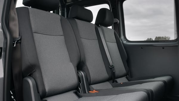 Minivan rear seats row close up
