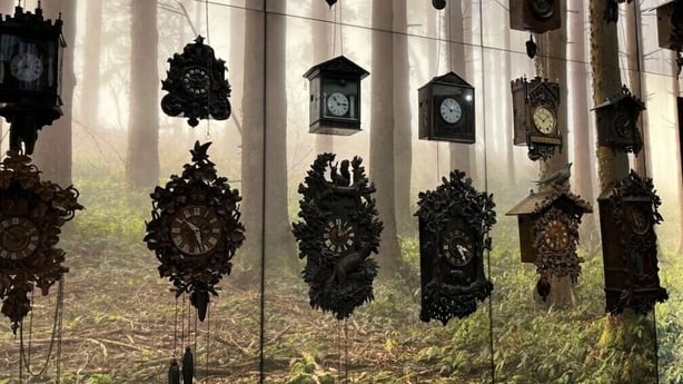 Clocks on display at the museum