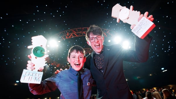 Repro Free: 26/03/2026 Ireland’s Young Filmmaker of the Year 2026 and brother Ireland’s Junior Young Filmmaker of the Year Cavan brothers Liam Raymond (18) and Fionn Barra Raymond (12) celebrate a remarkable double win at the Ireland’s Young Filmmaker of