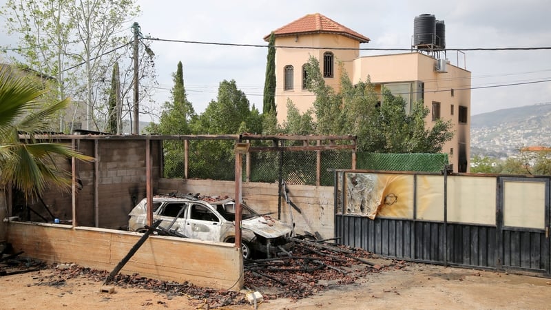 A Palestinian house seen burned after an attack by Jewish settlers. Nablus West Bank 23 March 2026.