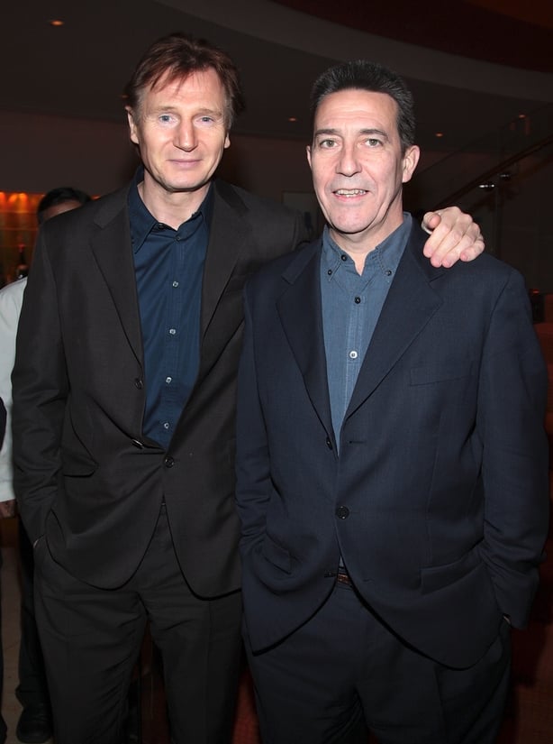 NEW YORK - DECEMBER 10: Actors Liam Neeson and Ciaran Hinds attend the reception for the premiere of "There Will Be Blood" presented by Paramount Vantage at Brasserie 8 1/2 on December 10, 2007 in New York City. (Photo by Stephen Lovekin/Getty Images)