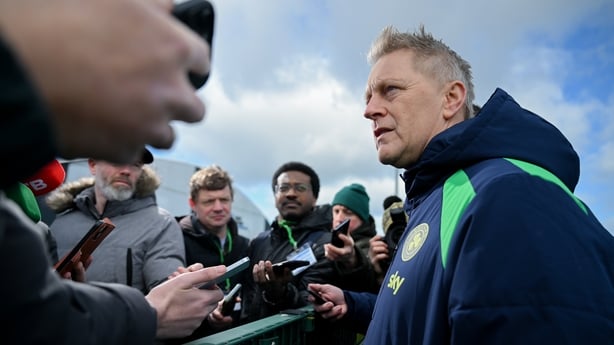 Head coach Heimir Hallgrimsson speaks to media before a Republic of Ireland men's training session at the FAI National Training Centre in Abbotstown, Dublin.