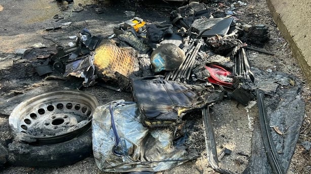 Gear that was used by a media crew of journalists who were killed in an Isareli strike