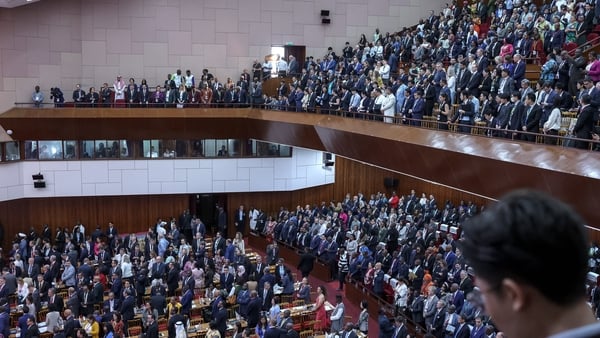 Delegates attend the WTO ministerial conference in Yaounde