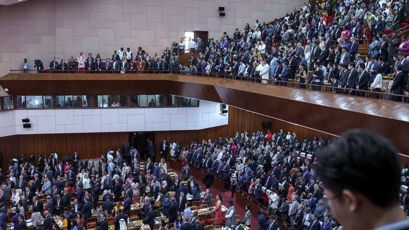 Delegates attend the WTO ministerial conference in Yaounde