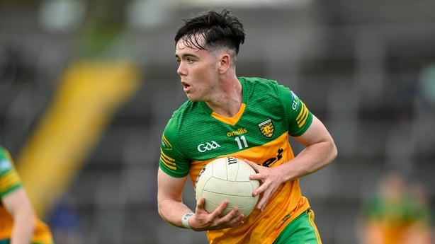 13 May 2023; Shane Callaghan of Donegal during the Ulster GAA Minor Football Championship Quarter-Final match between Cavan and Donegal at Kingspan Breffni in Cavan. Photo by Stephen McCarthy/Sportsfile