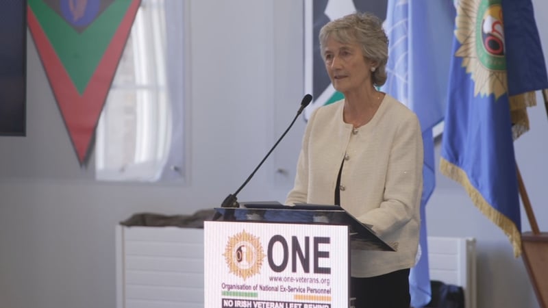 President Catherine Connolly speaking at the ONE annual convention