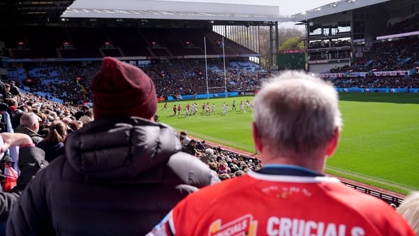 A general view of fans watching the action during the Gallagher PREM match at Villa Park