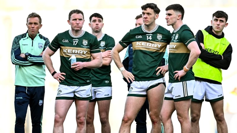 Kerry players react after defeat to Donegal at Croke Park