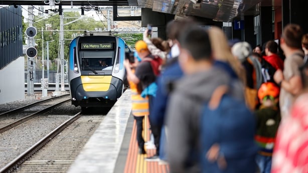 Passengers wait at Footscray Station, Melbourne