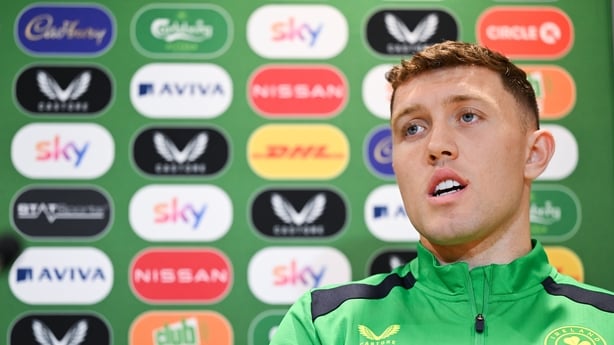 Dara O'Shea during a Republic of Ireland men's media conference at the FAI Headquarters in Abbotstown, Dublin.