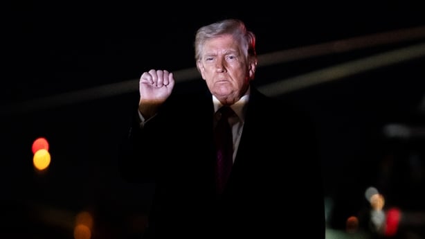 JOINT BASE ANDREWS, MARYLAND - MARCH 29: U.S. President Donald Trump exits Air Force One on March 29, 2026 at Joint air Base Andrews, Maryland. The president was returning to Washington following a weekend trip to Florida. (Photo by Nathan Howard/Getty Images)