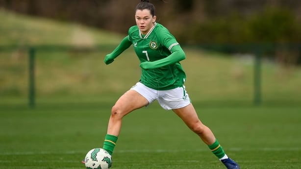 Aoibhe Brennan of Republic of Ireland U19's during a match between Repubic of Ireland Women's Development Team and Republic of Ireland Women's U19's at the FAI National Training Centre in Abbotstown, Dublin.