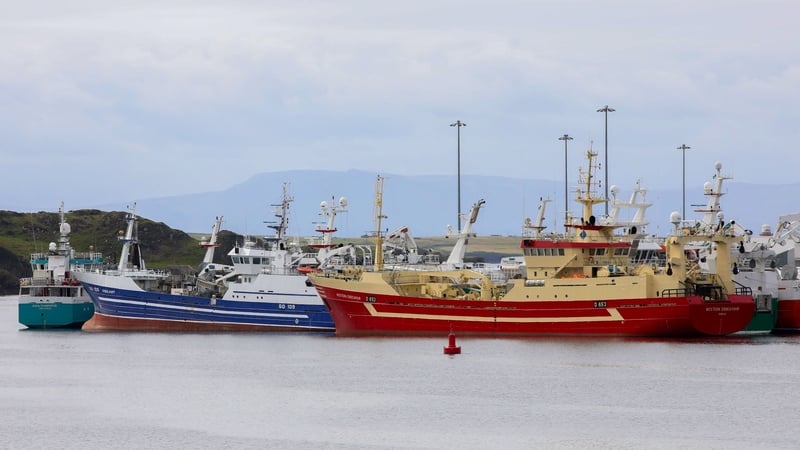 Fishing vessesl are pictured in the harbour in Killybegs