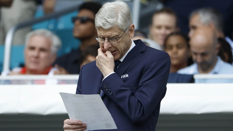 Arsene Wenger attends the FIFA Club World Cup 2025 round of 16 match between Real Madrid CF and Juventus Turin at Hard Rock Stadium on July 1, 2025 in Miami Gardens, United States.