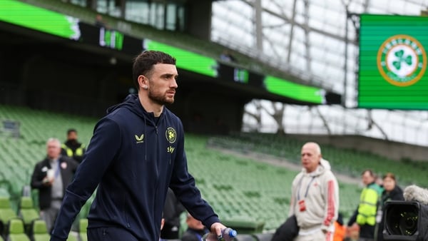 31 March 2026; Troy Parrott of Republic of Ireland before the international friendly match between Republic of Ireland and North Macedonia at Aviva Stadium in Dublin. Photo by Michael P Ryan/Sportsfile