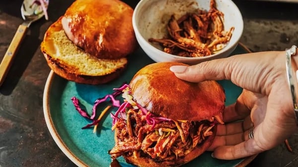 Pulled pork with cider mop and tangy slaw