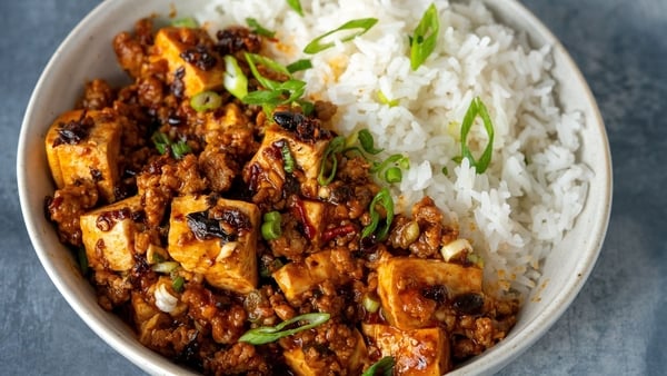 Eva Pau's spicy pork & tofu with Jasmine rice