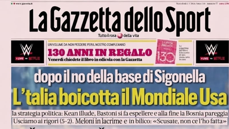 Gazzetta front page