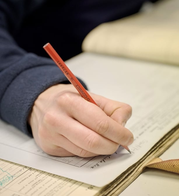 Writing down information from the 1926 Census