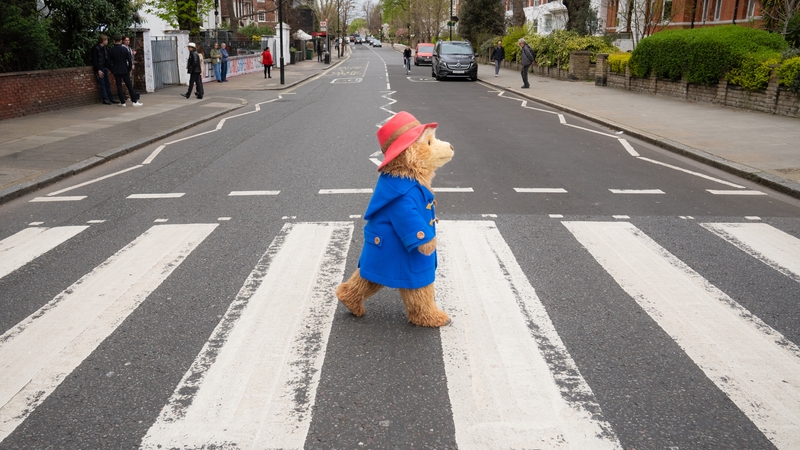 Photo issued by Umusic of Paddington bear crossing the recognisable Abbey Road zebra crossing in the style of The Beatles. PA Photo. Photo: Tom Pallant/PA Wire