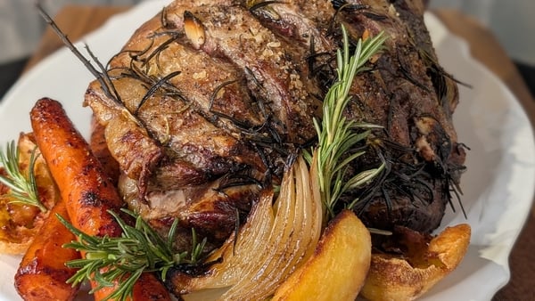 Grilled lamb and vegetables