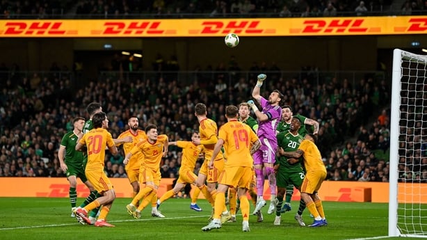 North Macedonia goalkeeper Stole Dimitrievski during the international friendly match between Republic of Ireland and North Macedonia at Aviva Stadium in Dublin.