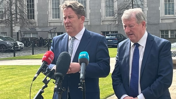 Minister for Transport Darragh O'Brien TD (L) and Minister of State Sean Canney