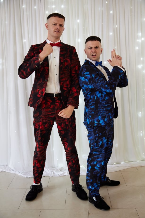 Jock O'Keeffe played by CHRIS WALLEY and Conor MacSweeney played by ALEX MURPHY in the young offenders 