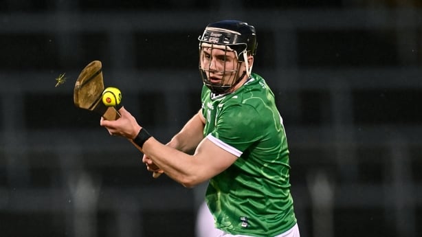 21 February 2026; Aidan O'Connor of Limerick takes a free during the Allianz Hurling League Division 1A match between Tipperary and Limerick at FBD Semple Stadium in Thurles, Tipperary. Photo by Piaras Ó Mídheach/Sportsfile