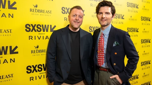 Damian McCarthy and Adam Scott at the Hokum Premiere during the SXSW Conference & Festivals held at the State Theatre on 14 March, 2026 in Austin, Texas. (Photo by Tico Mendoza/SXSW Conference & Festivals via Getty Images)