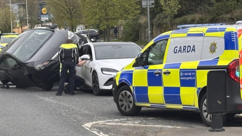 The collision on Grange Road, Rathfarnham in Dublin