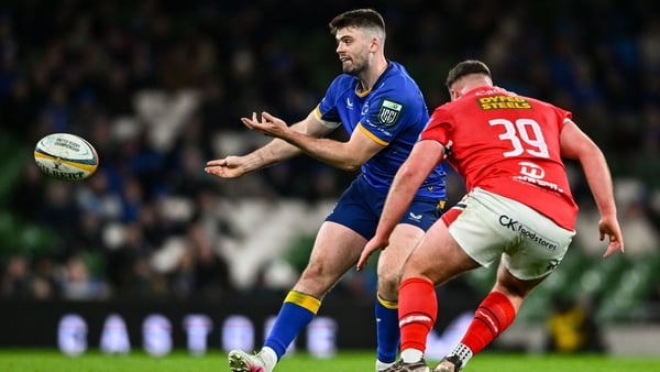 27 March 2026; Harry Byrne of Leinster during the United Rugby Championship match between Leinster and Scarlets at the Aviva Stadium in Dublin. Photo by Shauna Clinton/Sportsfile