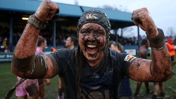 SALFORD, ENGLAND - FEBRUARY 21: Brittany Hogan of Sale Sharks celebrates after the Premiership Women's Rugby match between Sale Sharks and Harlequins at Morson Stadium on February 21, 2026 in Salford, England. (Photo by Molly Darlington/Getty Images for S