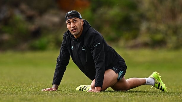 31 March 2026; Rieko Ioane during a Leinster Rugby squad training session at Rosemount in UCD, Dublin. Photo by Ben McShane/Sportsfile