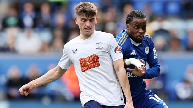 LEICESTER, ENGLAND - APRIL 3: Stephy Mavididi of Leicester City in action with Andrew Moran of Preston North End during the Sky Bet Championship match between Leicester City and Preston North End at King Power Stadium on April 3, 2026 in Leicester, United Kingdom. (Photo by Plumb Images/Leicester Ci