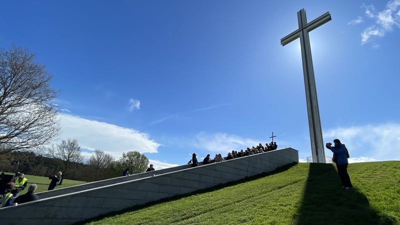 People gather for the annual Good Friday 'Way of the Cross' event in the Phoenix Park, Dublin