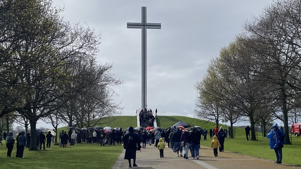 People gather for the annual Good Friday 'Way of the Cross' event in the Phoenix Park, Dublin