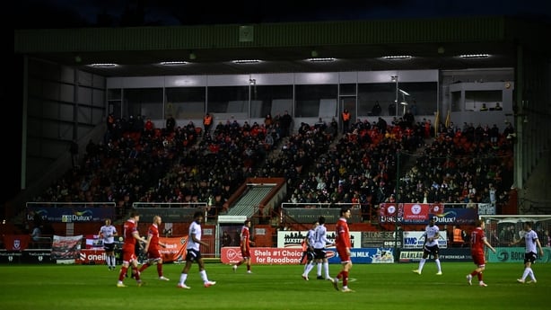 3 April 2026; The Drumcondra stand is seen during the SSE Airtricity Men's Premier Division match between Shelbourne and Dundalk at Tolka Park in Dublin. Photo by David Fitzgerald/Sportsfile