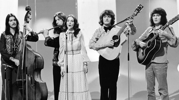 rish traditional/folk group Clannad perform 'An Pháirc' in the ninth National Song Contest, the competition to select a song to represent Ireland in the Eurovision Song Contest, during a dress rehearsal in RTÉ Television's Studio 1 on 25 February 1973. Singer Máire Ní Bhraonáin (Moya Brennan) is in 