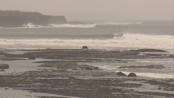 Waves crash along coast of Donegal during Storm Dave