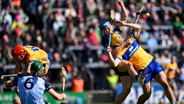 Eoghan O'Donnell of Dublin and Shane Meehan of Clare - 2026 Division 1B hurling final