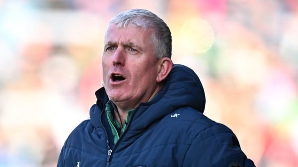 5 April 2026; Limerick manager John Kiely during the Allianz Hurling League Division 1A final match between Limerick and Cork at TUS Gaelic Grounds in Limerick. Photo by Piaras Ó Mídheach/Sportsfile