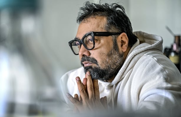 Anurag Kashyap, Indian filmmaker and actor known for his works in Hindi cinema at his residence in Mumbai, India on 13 November, 2023 (Photo by ATUL LOKE for The Washington Post via Getty Images)