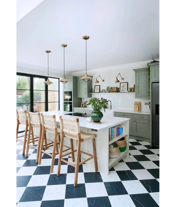 A well-proportioned island balances workspace, seating and circulation 