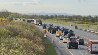 Protesters travel on Meath motorway toward Dublin