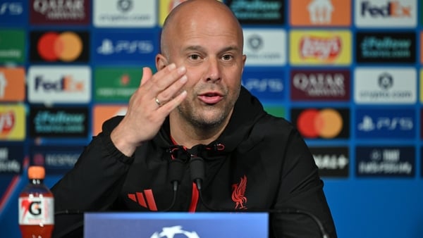 PARIS, FRANCE - APRIL 07: Liverpool F.C. Manager Arne Slot speaks during a press conference ahead of the UEFA Champions League 2025/26 Quarter-finals 1st leg match, between Paris Saint-Germain and Liverpool F.C. at Parc des Princes Stadium in Paris, Franc