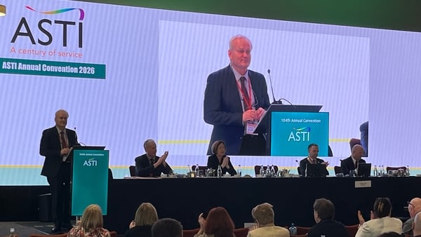 ASTI annual convention in Wexford, Kieran Christie delivering an address