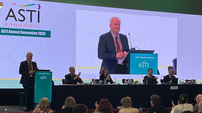 ASTI annual convention in Wexford, Kieran Christie delivering an address